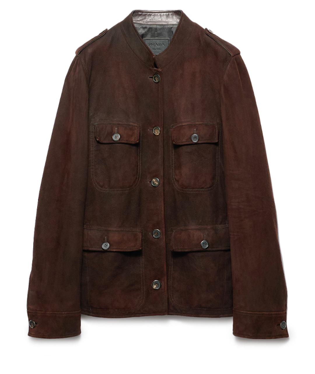 PRADA Коричневая замшевая куртка, фото 1