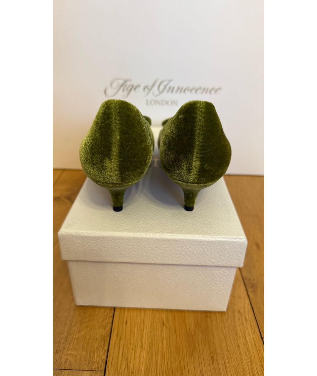 Age Of Innocence Зеленые бархатные туфли, фото 4