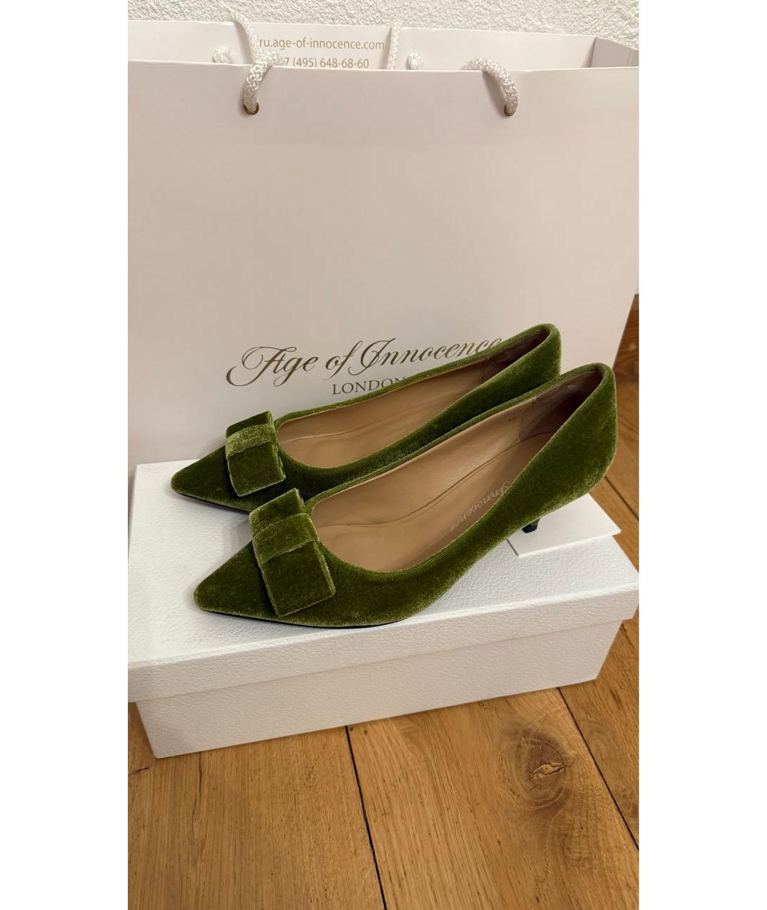 Age Of Innocence Зеленые бархатные туфли, фото 6