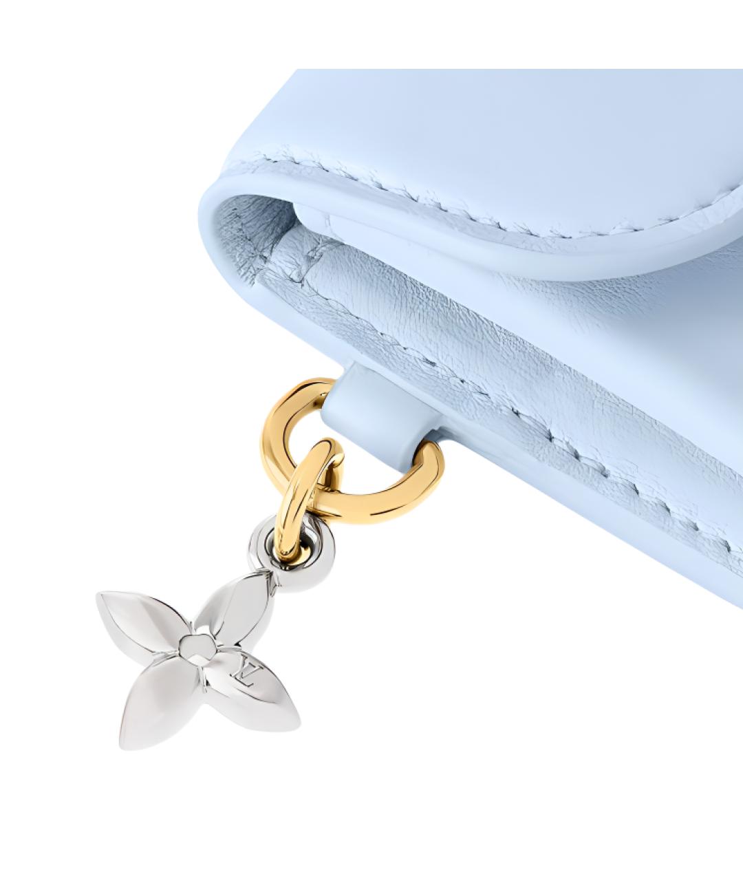 LOUIS VUITTON Голубой кожаный кошелек, фото 4