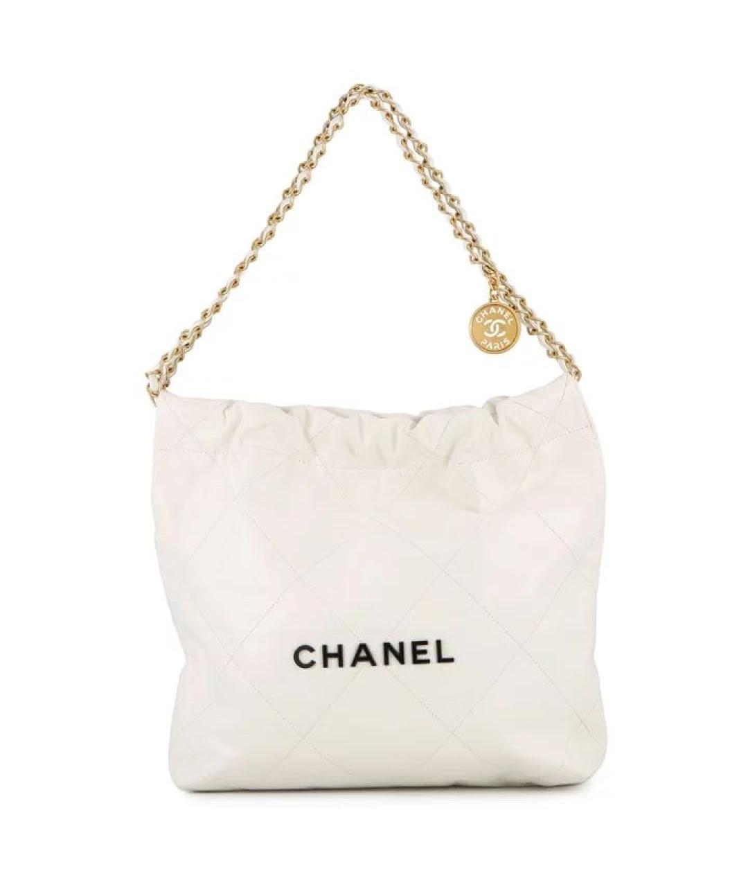 CHANEL Белая кожаная сумка через плечо, фото 9
