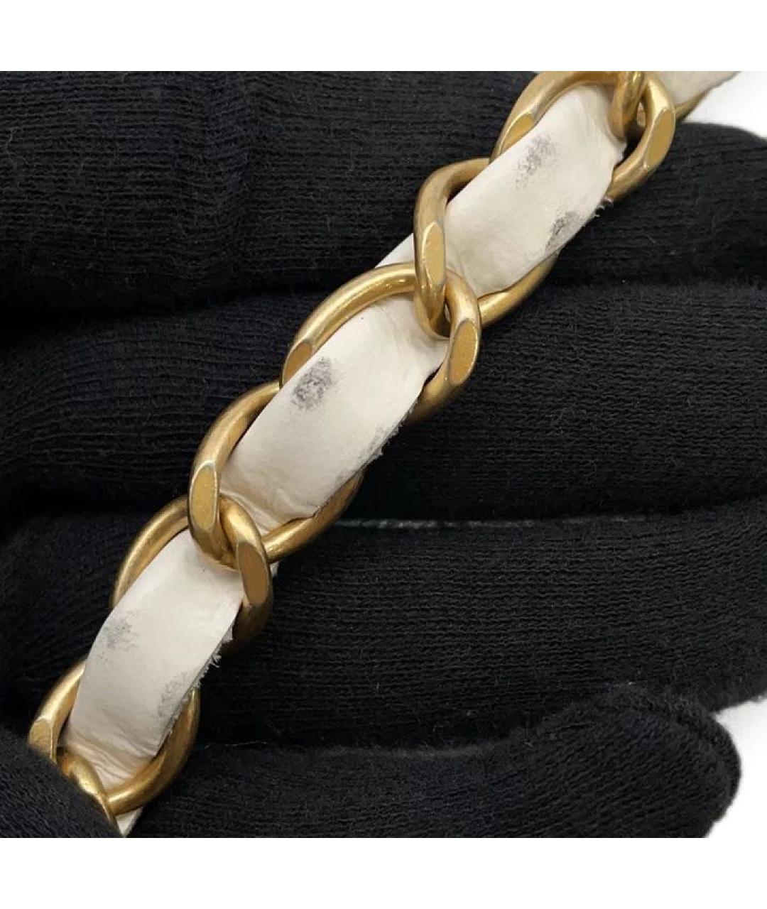 CHANEL Белая кожаная сумка через плечо, фото 6