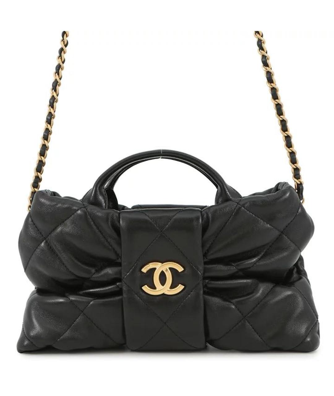 CHANEL Черная кожаная сумка через плечо, фото 8