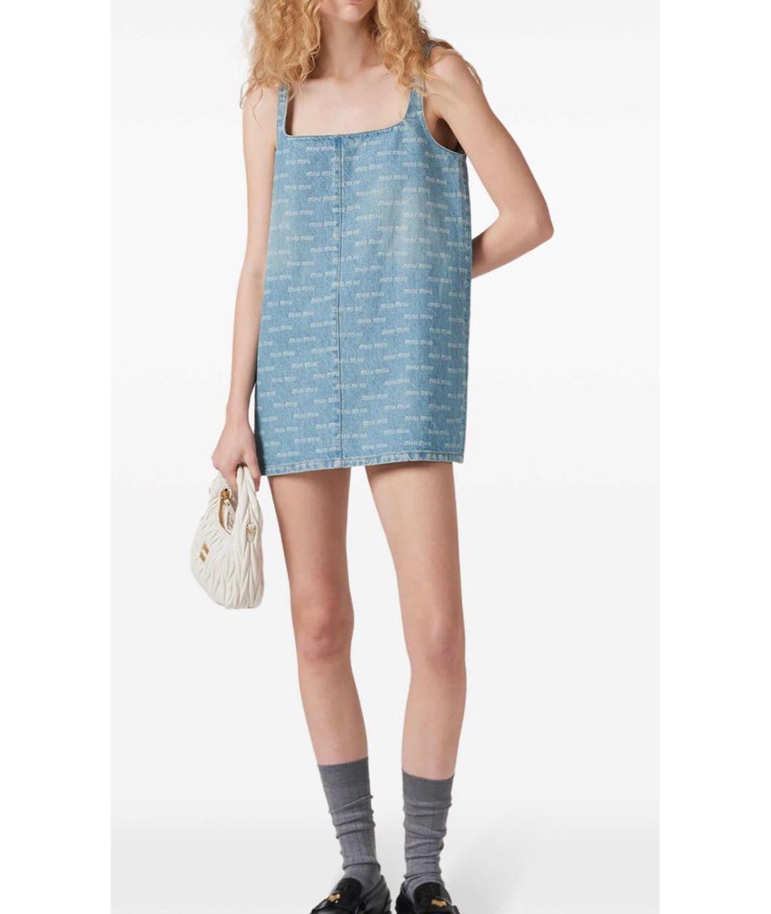 MIU MIU Синий деним сарафан, фото 5