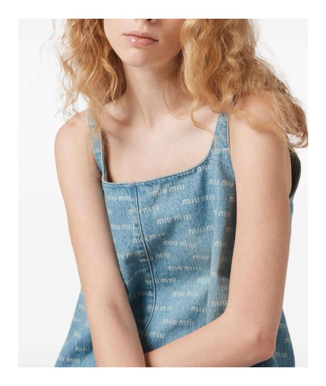 MIU MIU Синий деним сарафан, фото 4