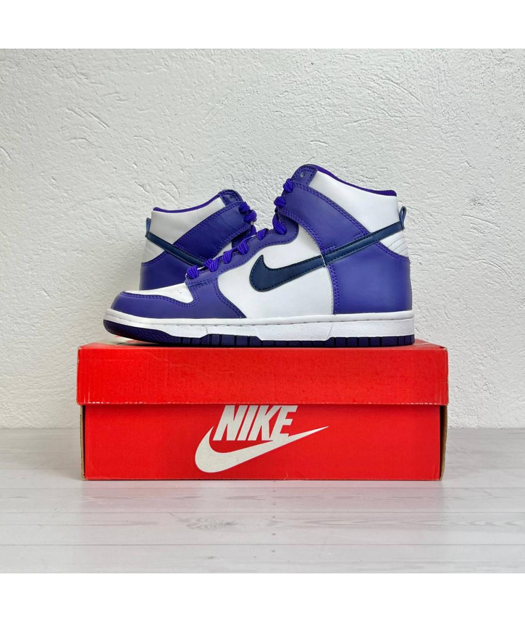 NIKE Фиолетовые кожаные кроссовки, фото 4