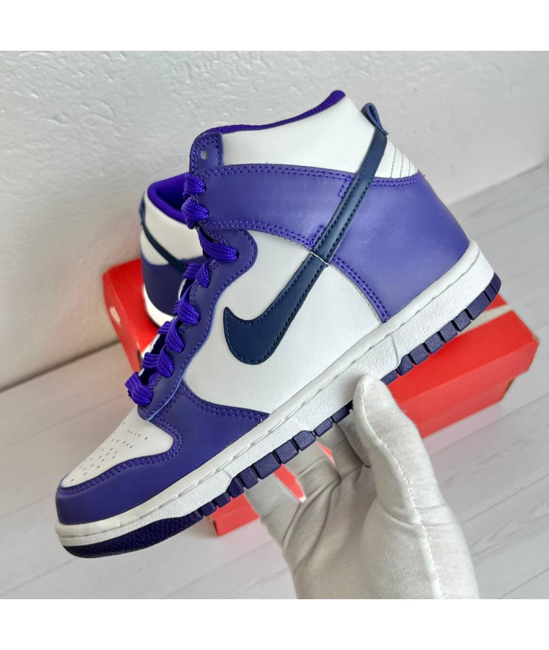 NIKE Фиолетовые кожаные кроссовки, фото 2