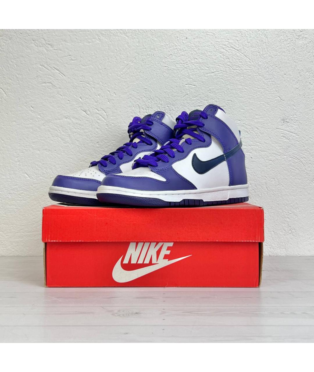 NIKE Фиолетовые кожаные кроссовки, фото 3