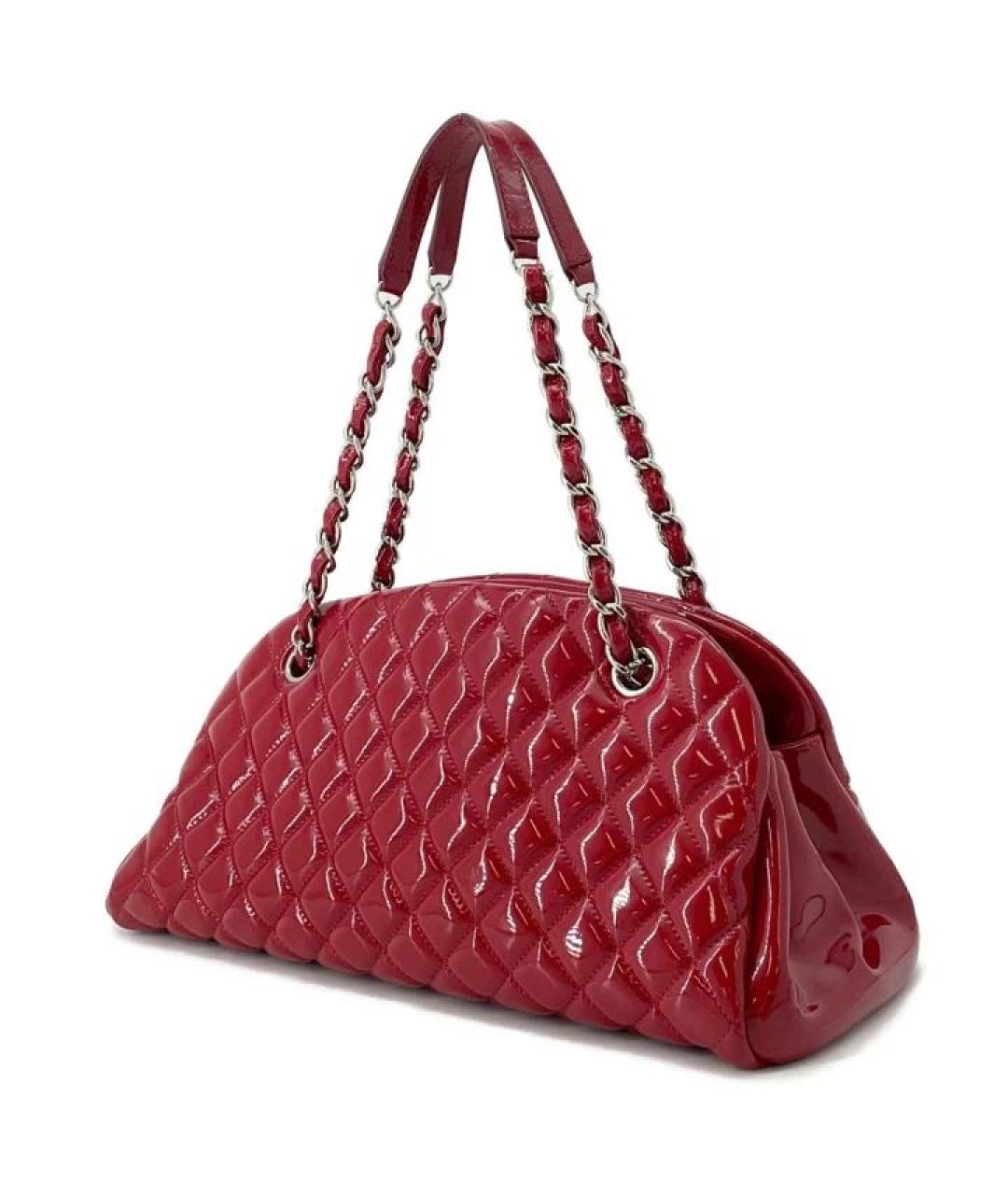 CHANEL Красная сумка с короткими ручками из лакированной кожи, фото 2