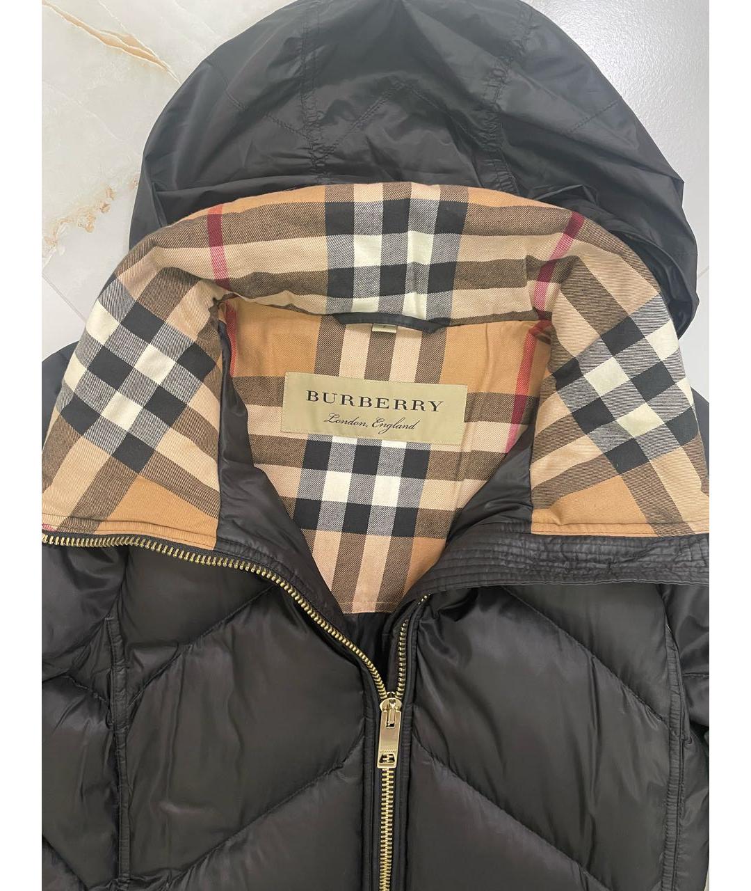 BURBERRY Черный полиэстеровый пуховик, фото 3