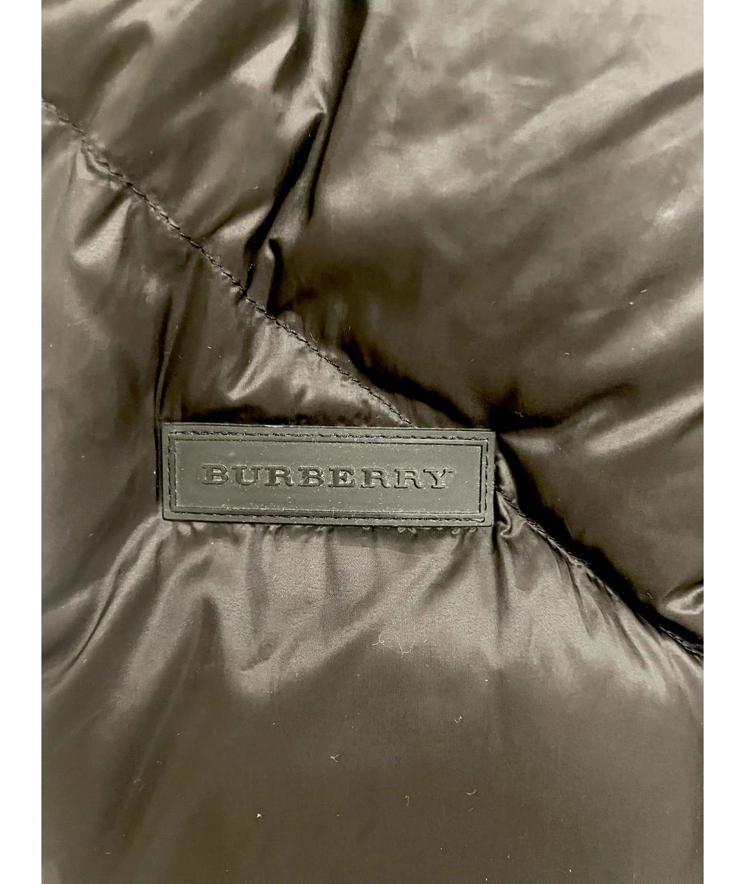 BURBERRY Черный полиэстеровый пуховик, фото 6