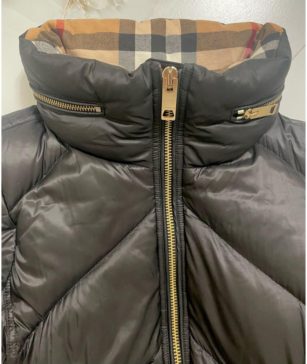 BURBERRY Черный полиэстеровый пуховик, фото 4