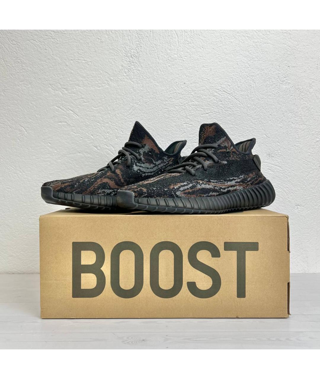 ADIDAS YEEZY Черные текстильные низкие кроссовки / кеды, фото 3