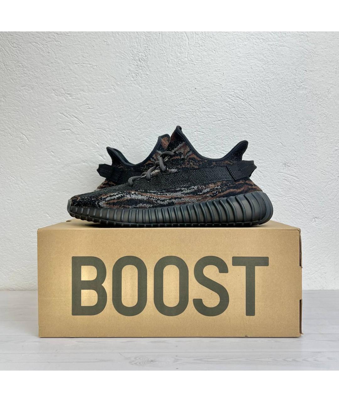 ADIDAS YEEZY Черные текстильные низкие кроссовки / кеды, фото 4