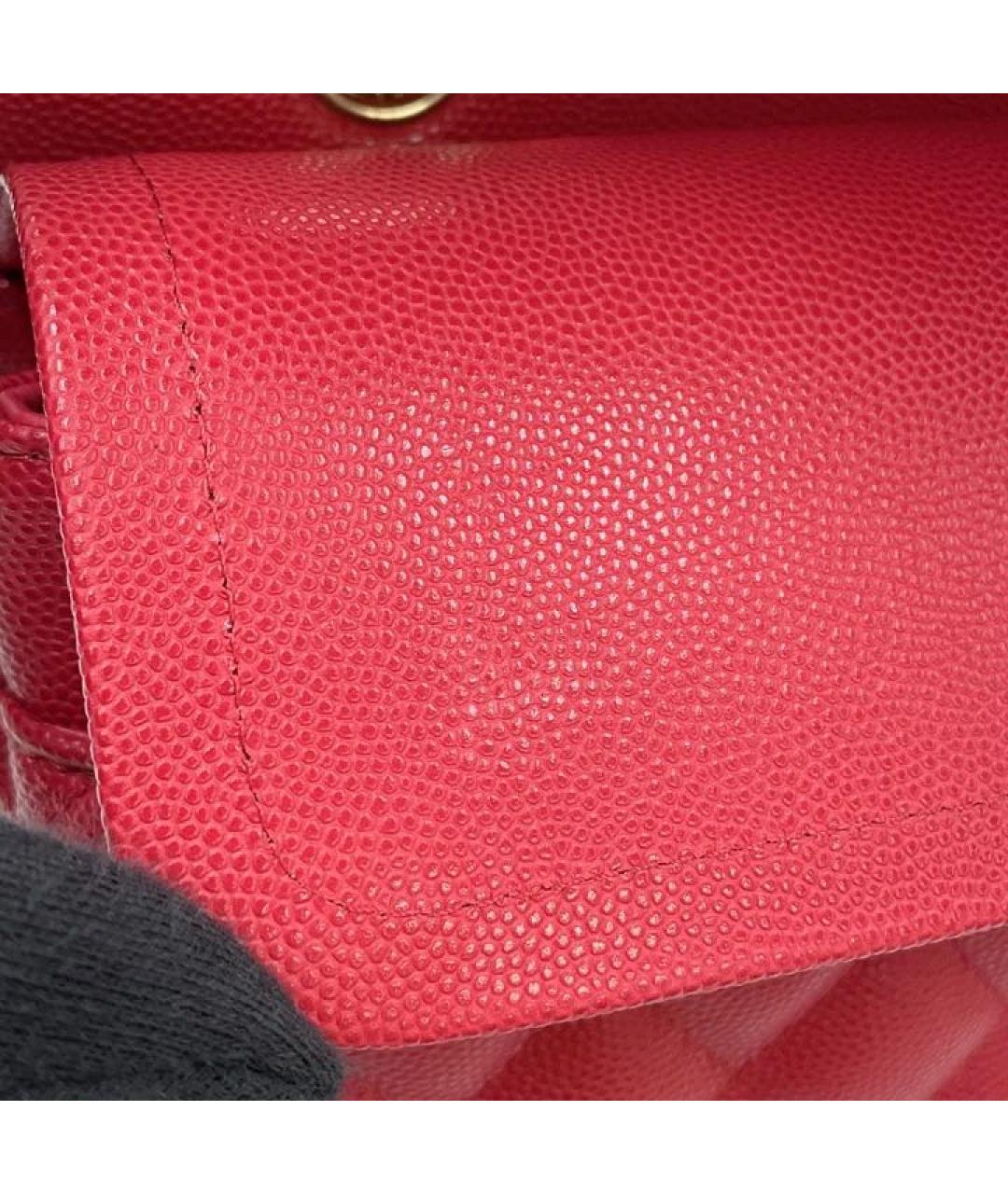 CHANEL Красная кожаная сумка через плечо, фото 6