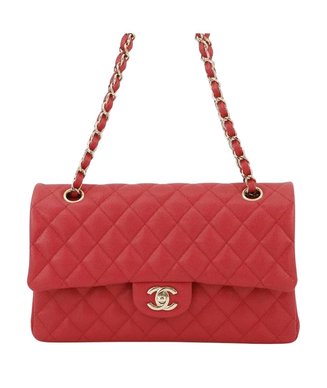CHANEL Красная кожаная сумка через плечо, фото 1