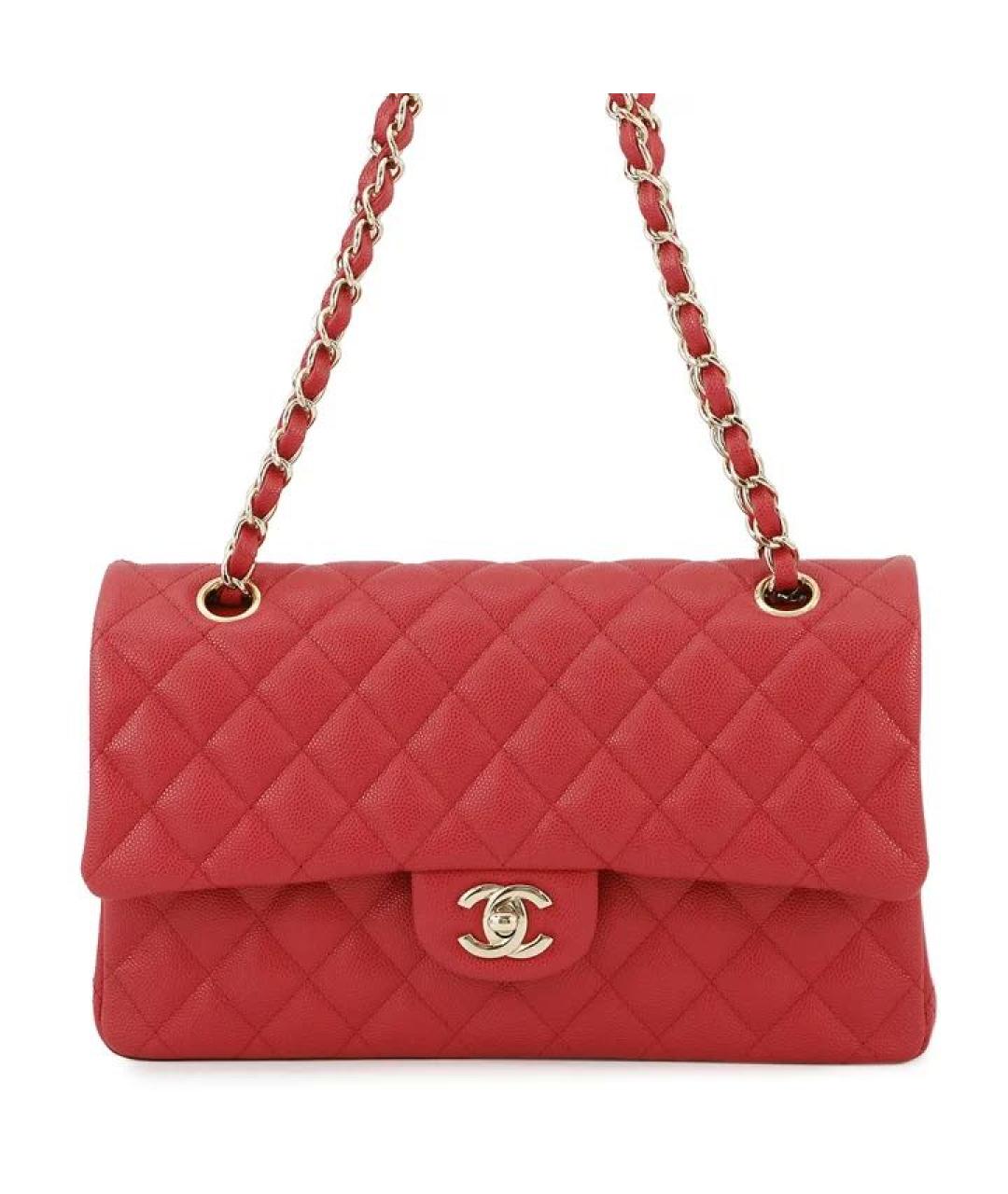 CHANEL Красная кожаная сумка через плечо, фото 9