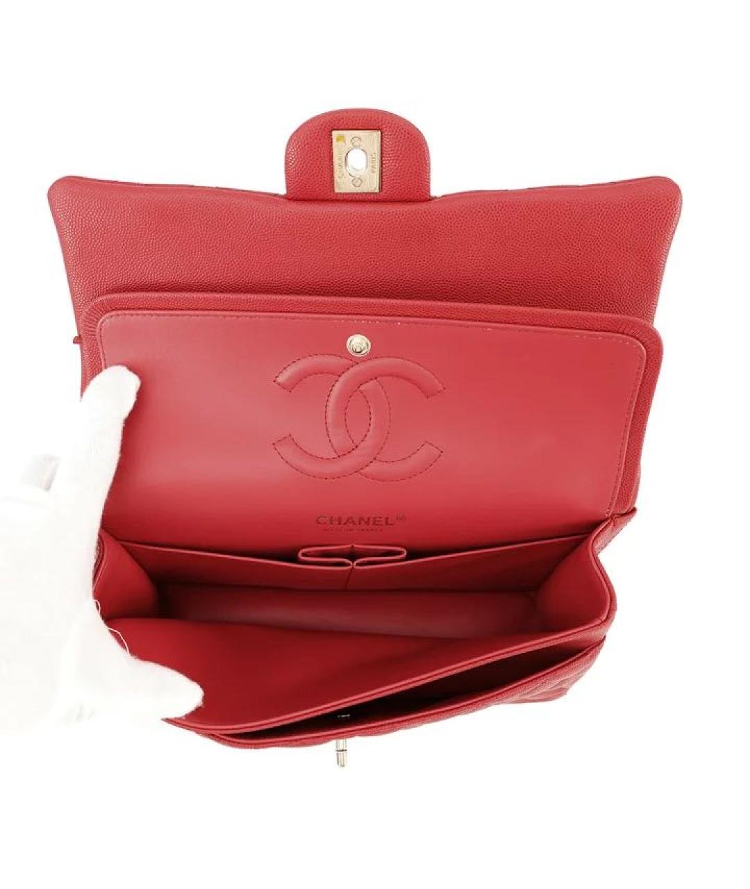 CHANEL Красная кожаная сумка через плечо, фото 5
