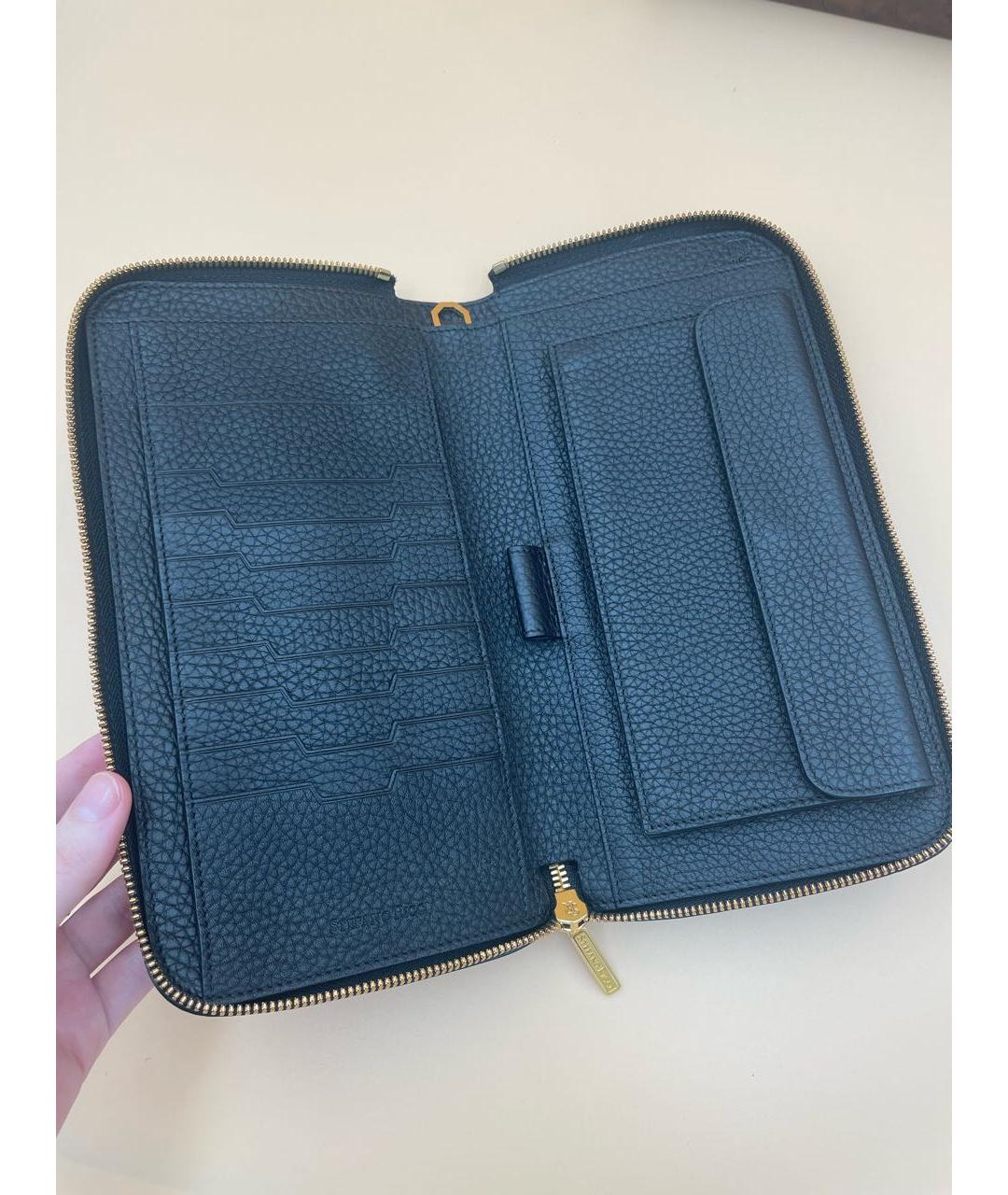 STEFANO RICCI Черная кожаная барсетка, фото 5