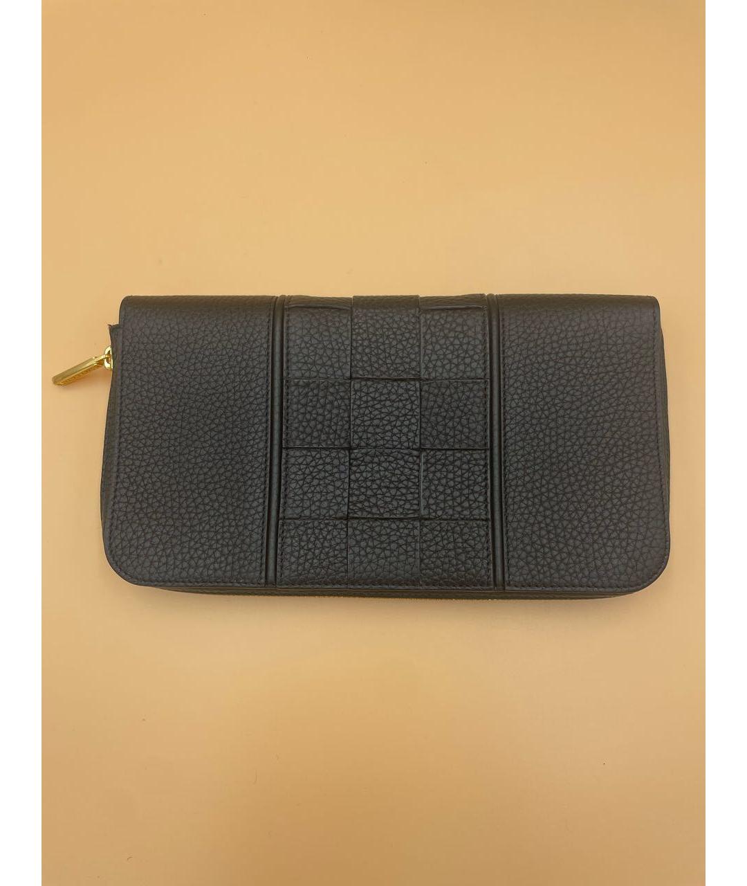 STEFANO RICCI Черная кожаная барсетка, фото 4