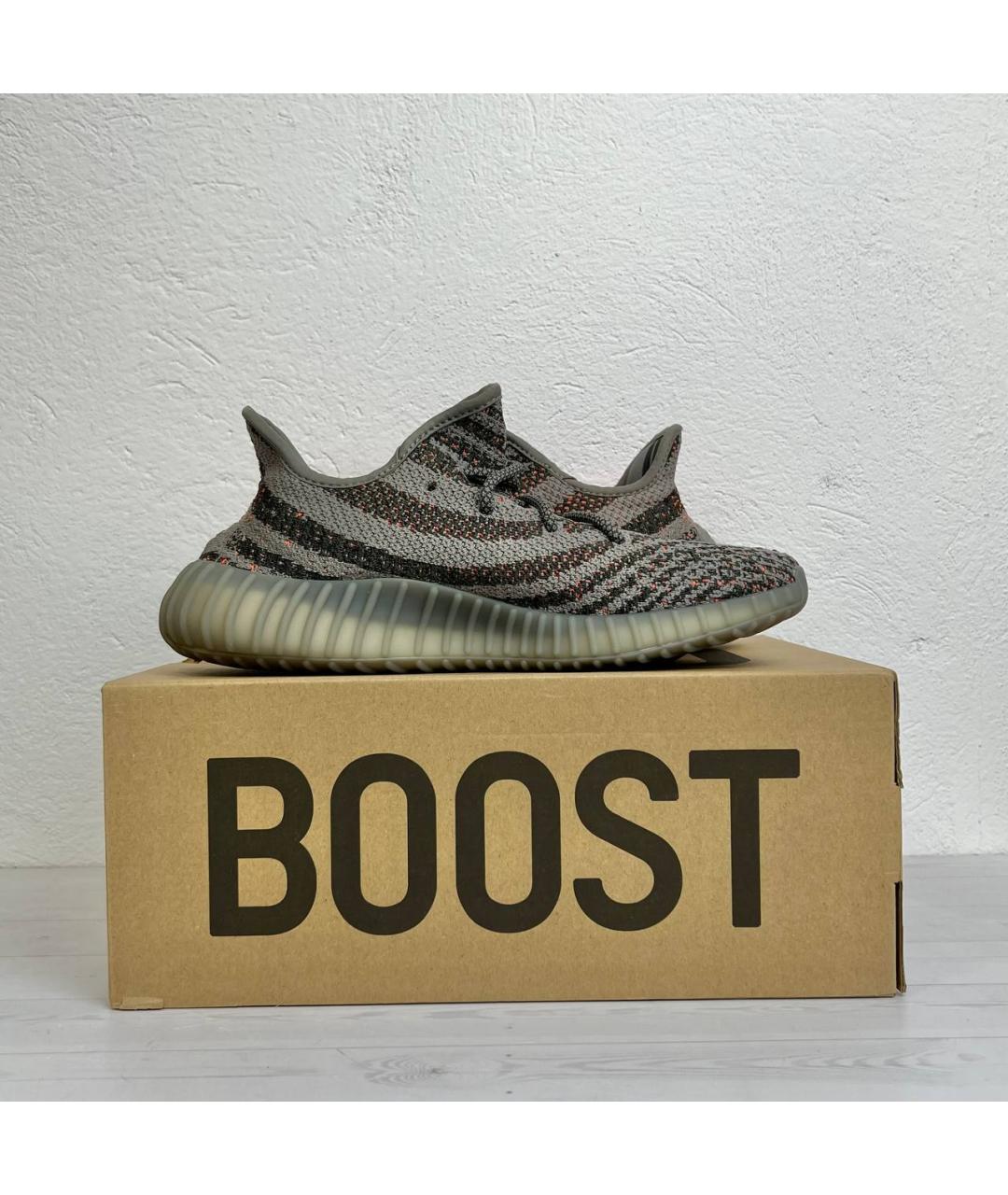 ADIDAS YEEZY Серые текстильные низкие кроссовки / кеды, фото 6