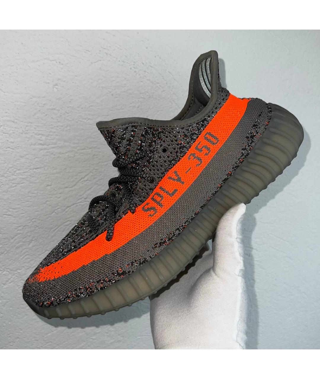 ADIDAS YEEZY Серые текстильные низкие кроссовки / кеды, фото 3