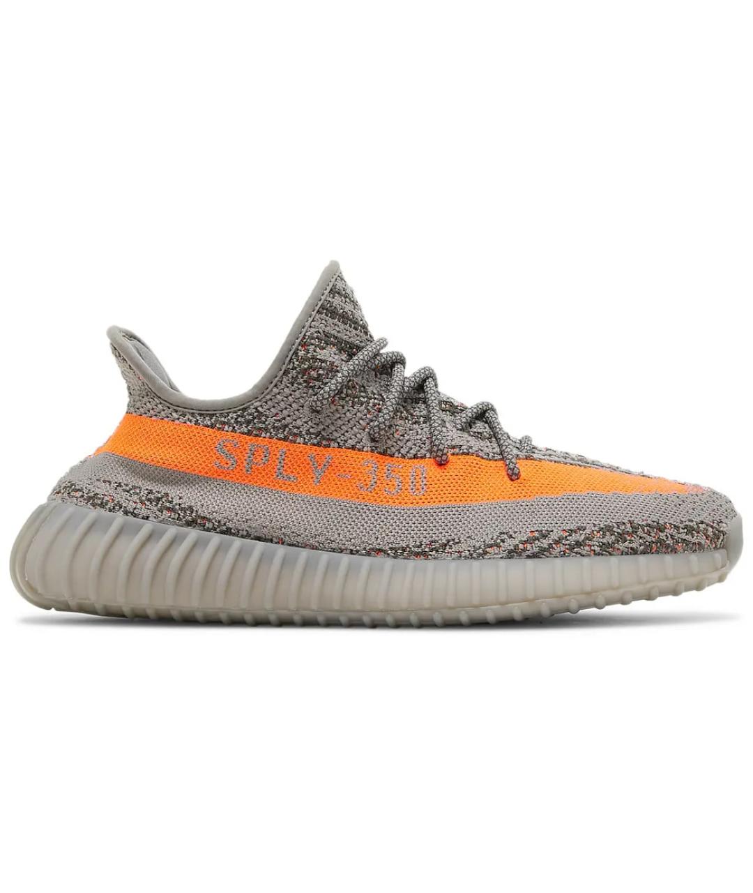 ADIDAS YEEZY Серые текстильные низкие кроссовки / кеды, фото 1