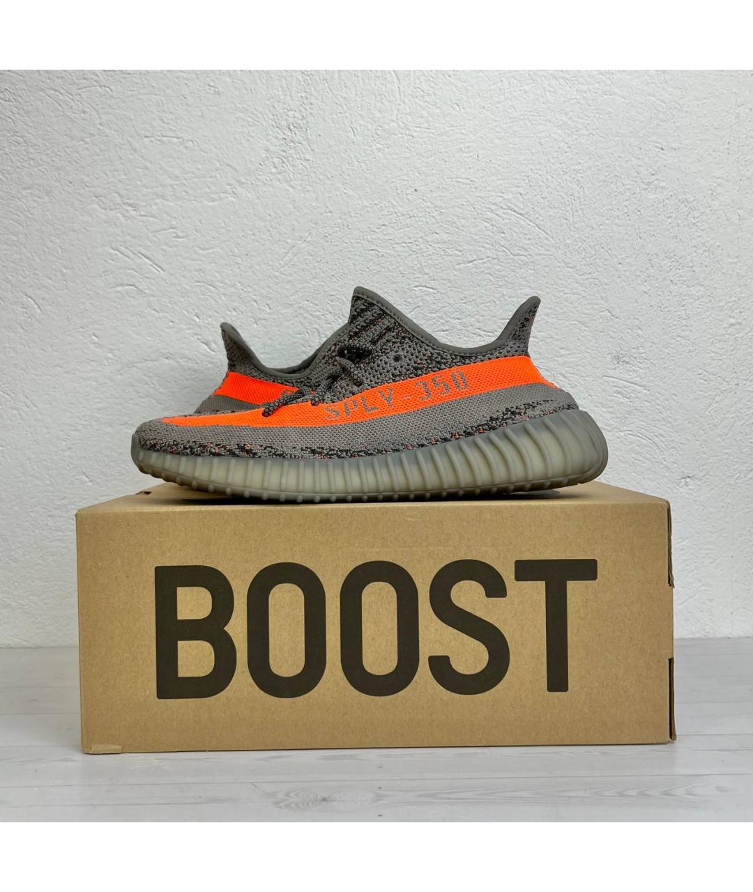 ADIDAS YEEZY Серые текстильные низкие кроссовки / кеды, фото 5