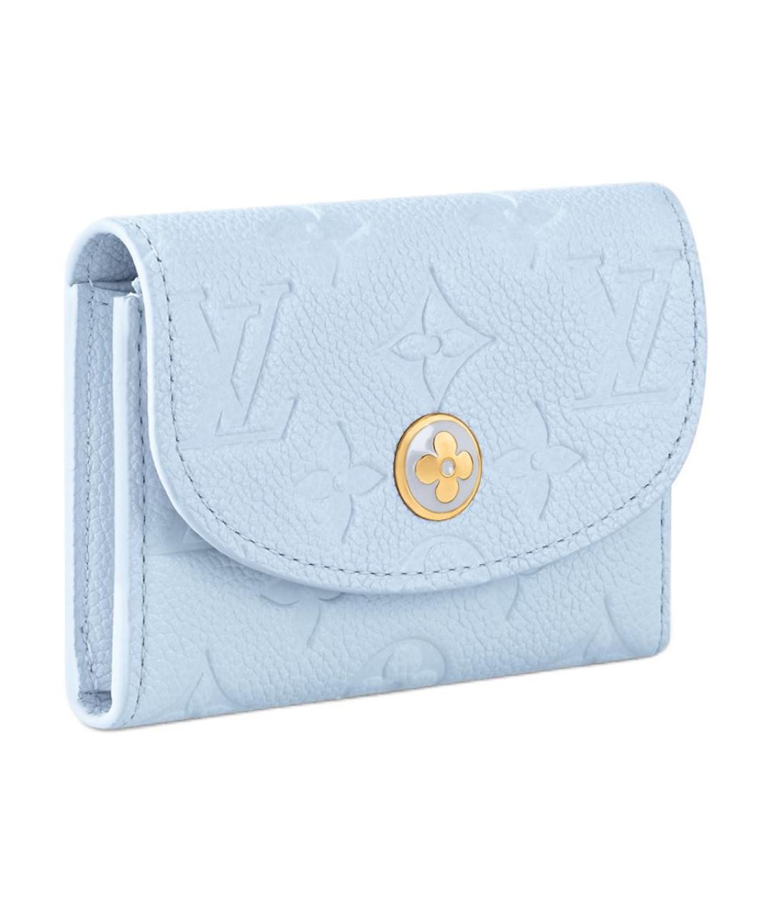 LOUIS VUITTON Голубой кожаный кошелек, фото 2