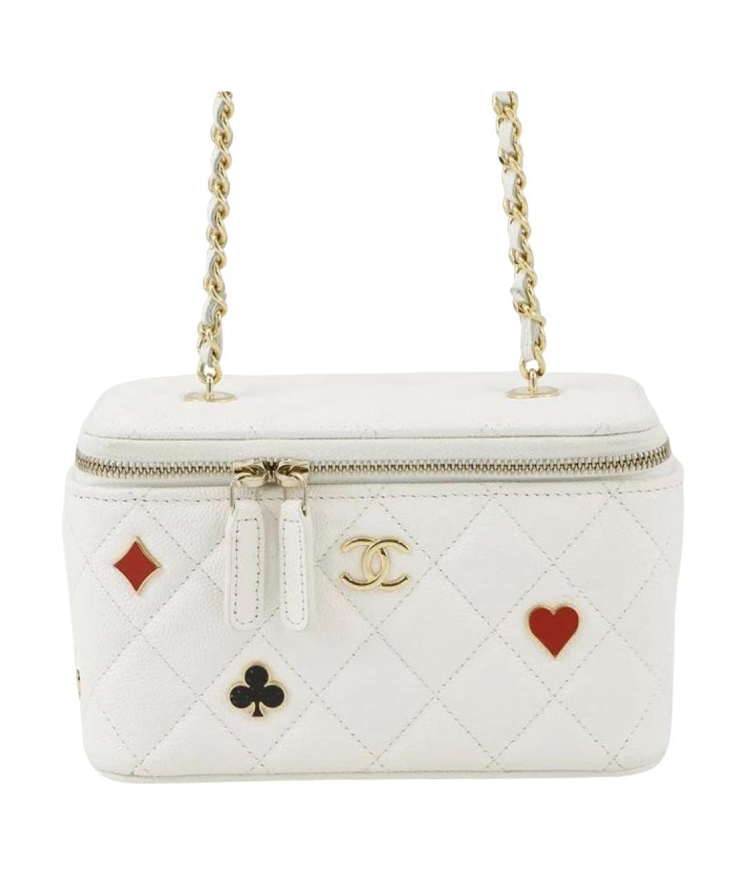 CHANEL Белая кожаная сумка через плечо, фото 1