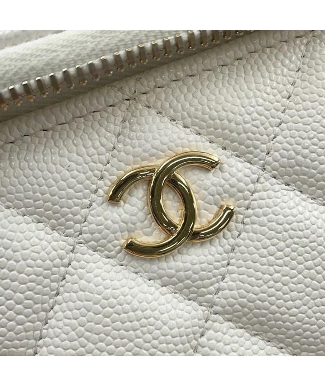 CHANEL Белая кожаная сумка через плечо, фото 6