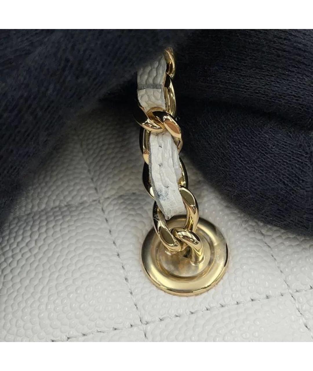 CHANEL Белая кожаная сумка через плечо, фото 8