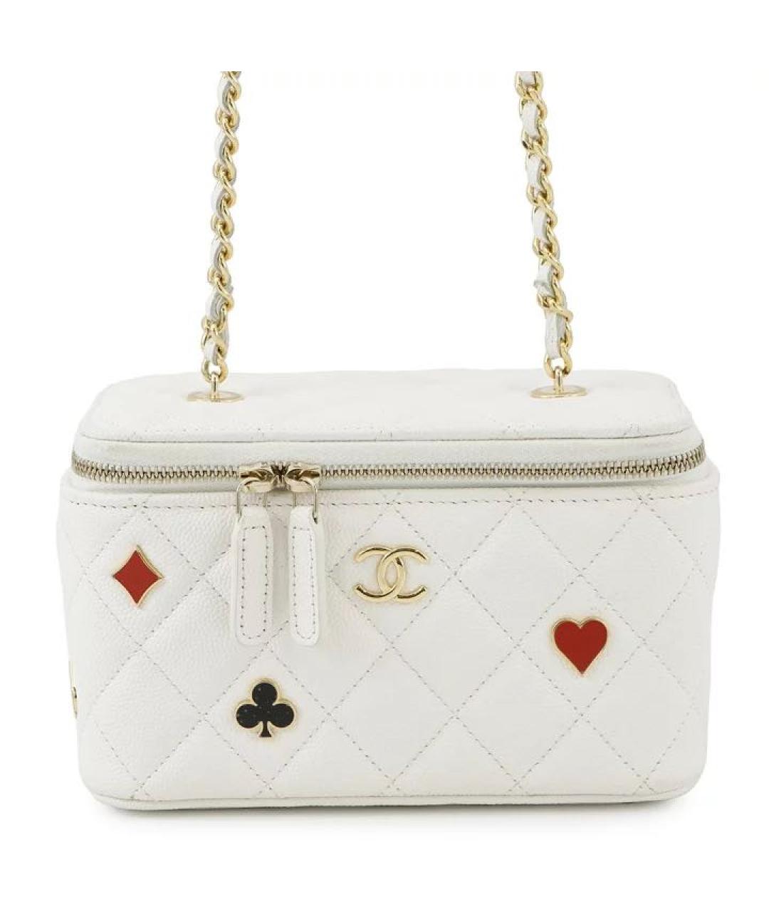 CHANEL Белая кожаная сумка через плечо, фото 9