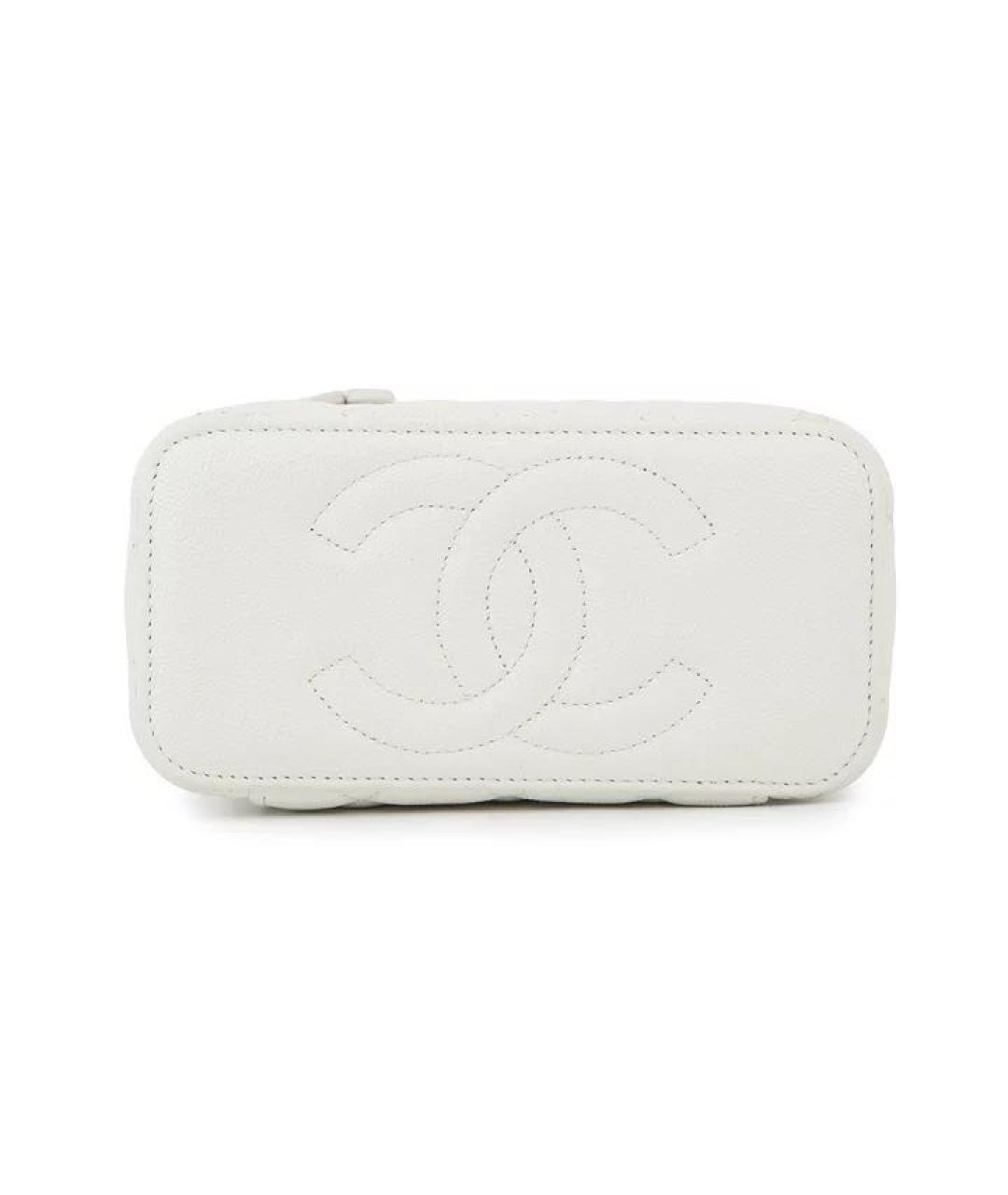 CHANEL Белая кожаная сумка через плечо, фото 3