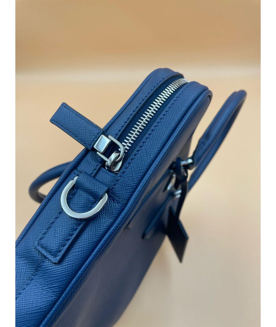 PRADA Синий кожаный портфель, фото 4