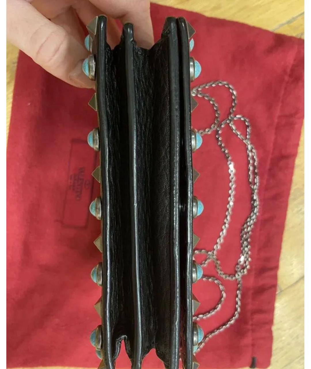 VALENTINO Черная кожаная сумка через плечо, фото 3