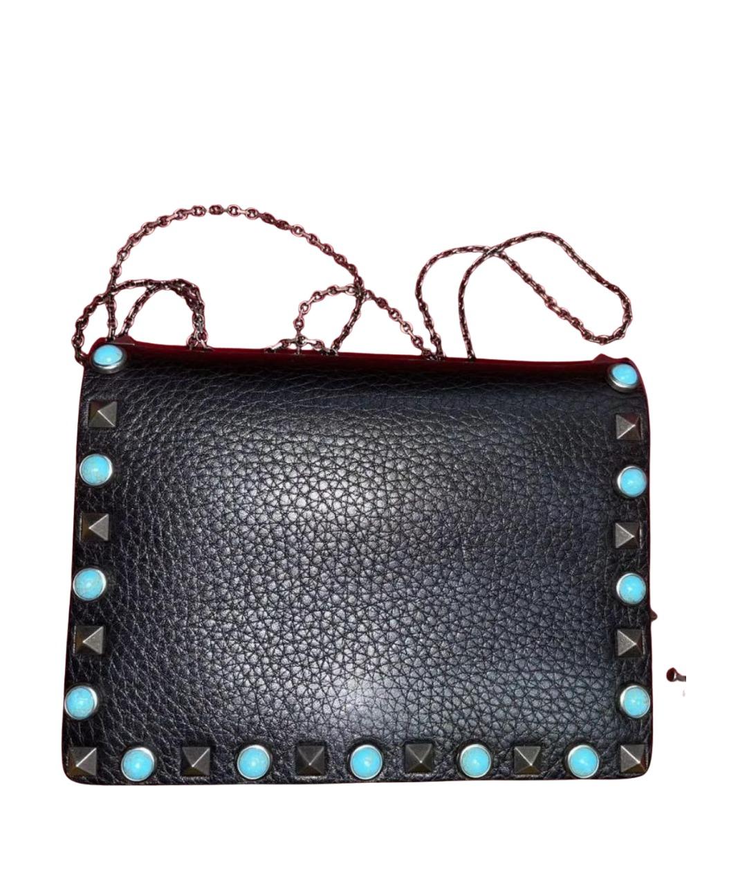 VALENTINO Черная кожаная сумка через плечо, фото 1