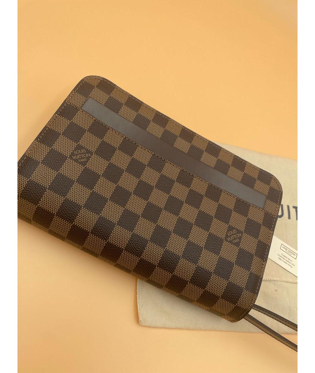 LOUIS VUITTON Коричневая кожаная барсетка, фото 2