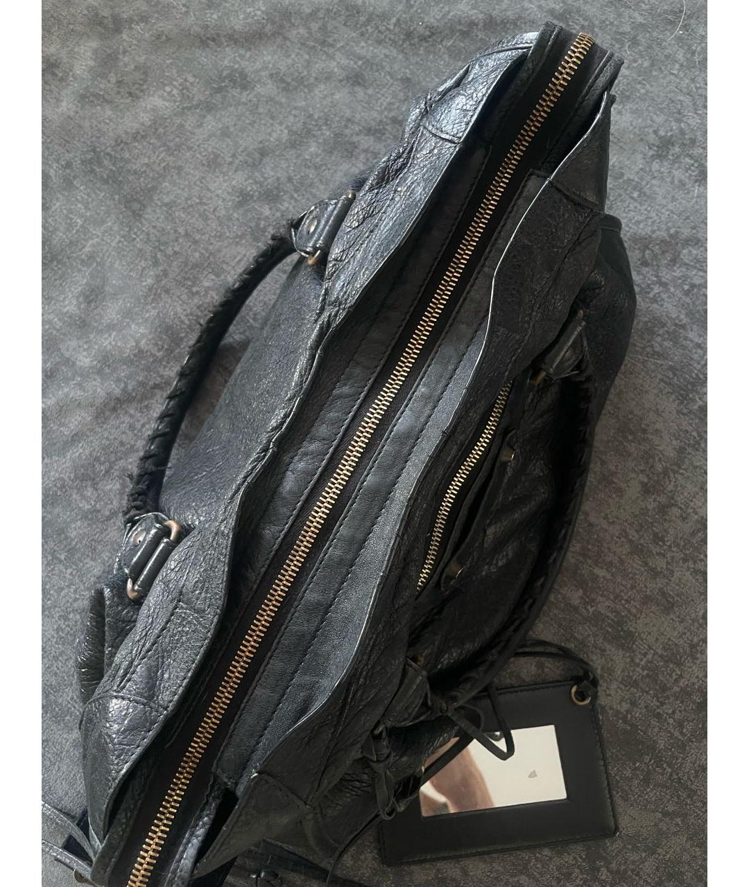 BALENCIAGA Черная кожаная сумка с короткими ручками, фото 3