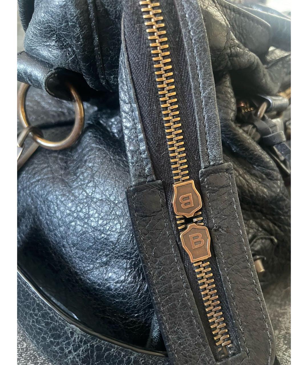 BALENCIAGA Черная кожаная сумка с короткими ручками, фото 5