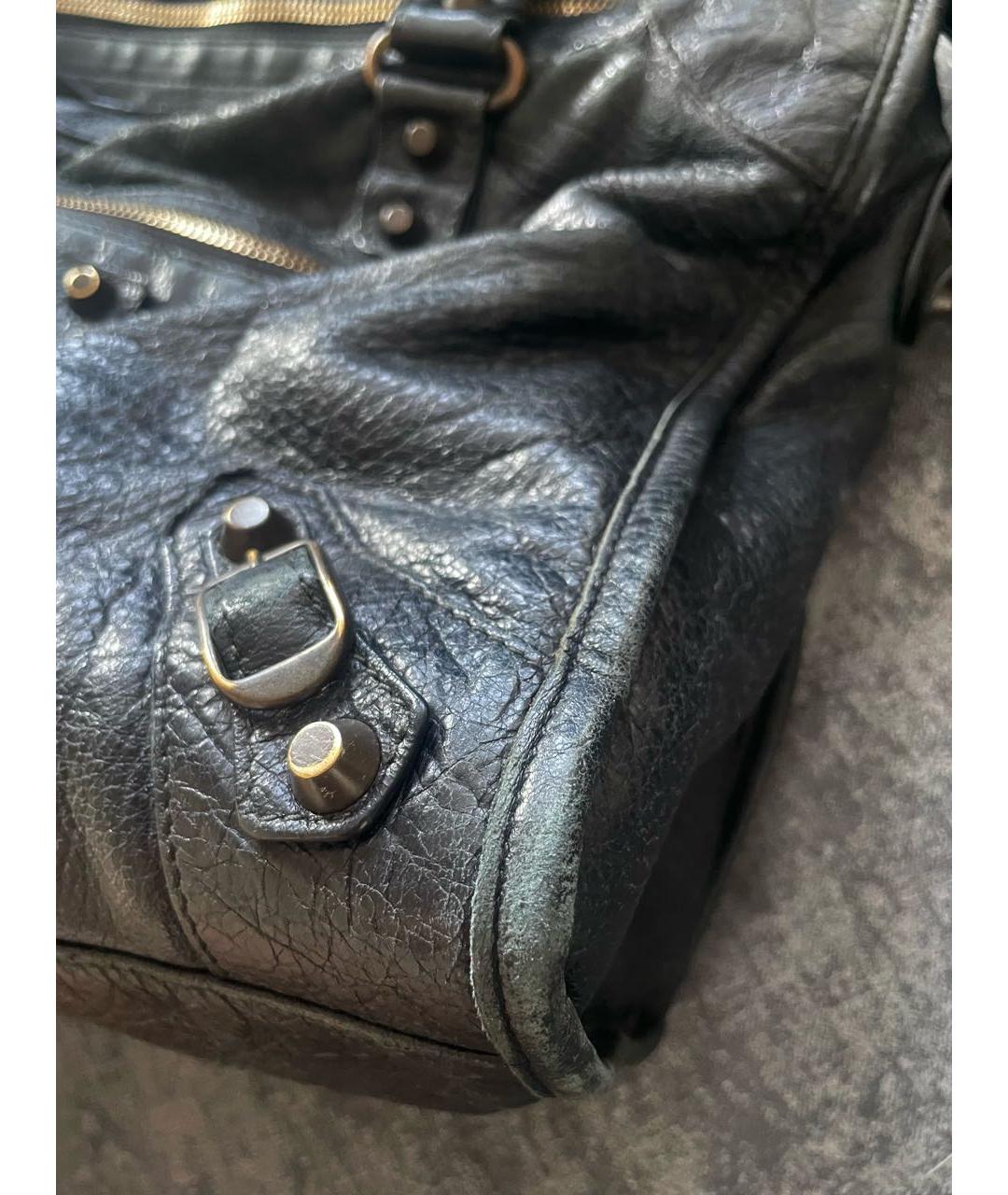 BALENCIAGA Черная кожаная сумка с короткими ручками, фото 8