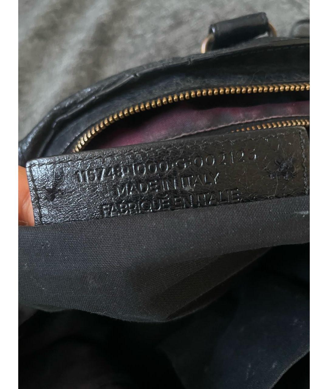 BALENCIAGA Черная кожаная сумка с короткими ручками, фото 6
