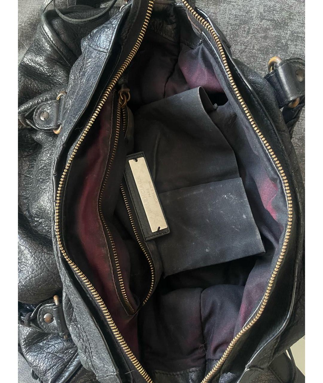 BALENCIAGA Черная кожаная сумка с короткими ручками, фото 7