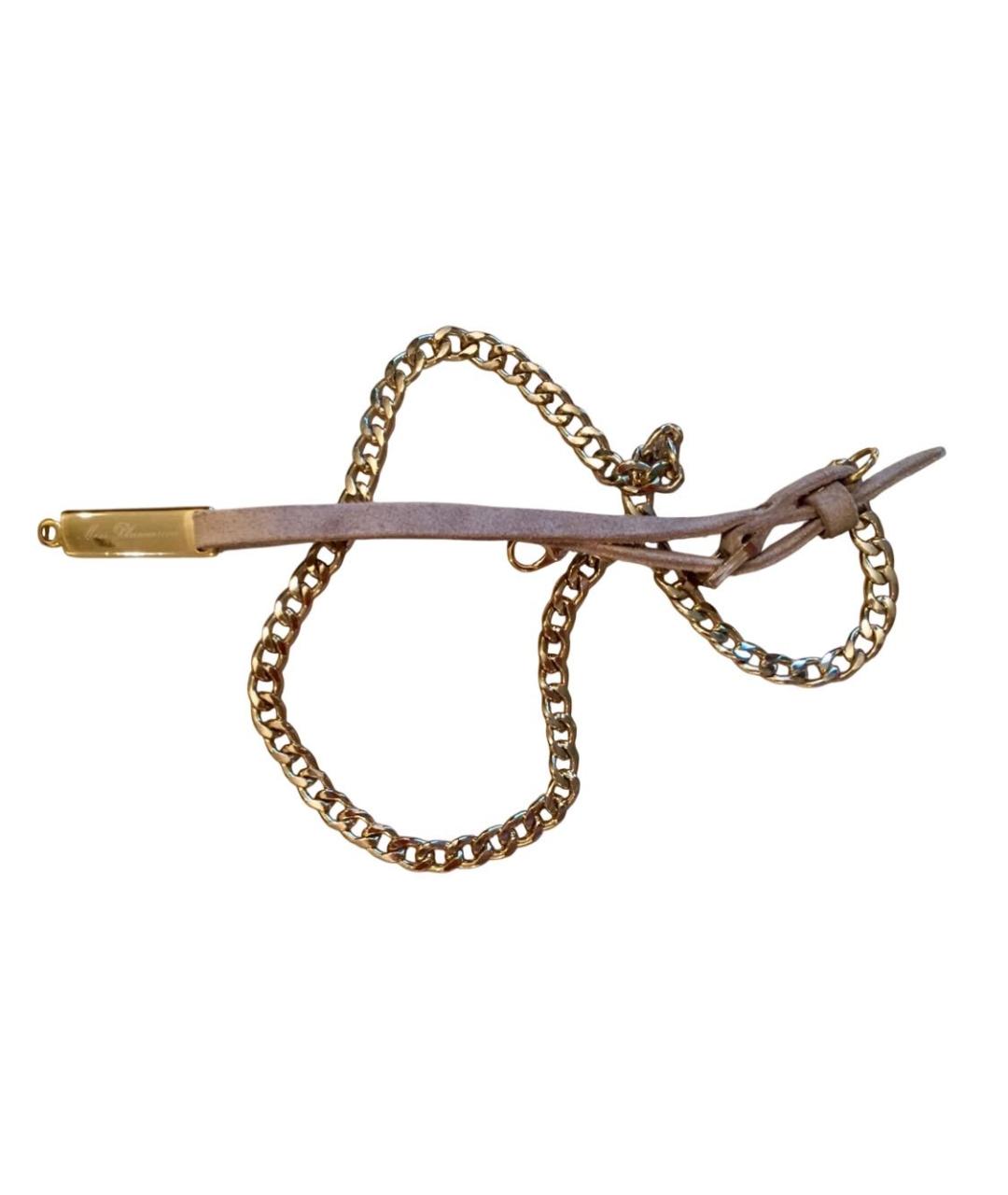 MISS BLUMARINE Золотой замшевый пояс/ремень, фото 3