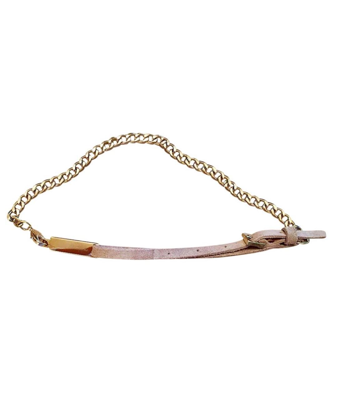 MISS BLUMARINE Золотой замшевый пояс/ремень, фото 7