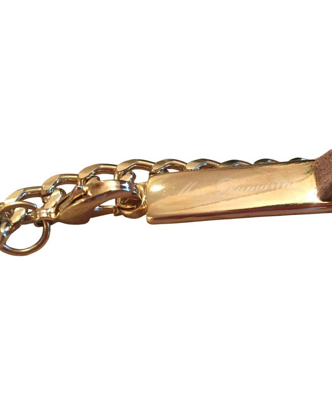 MISS BLUMARINE Золотой замшевый пояс/ремень, фото 2