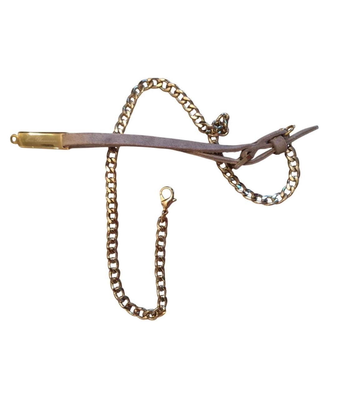 MISS BLUMARINE Золотой замшевый пояс/ремень, фото 4