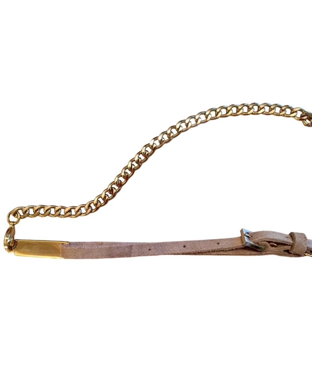 MISS BLUMARINE Золотой замшевый пояс/ремень, фото 5