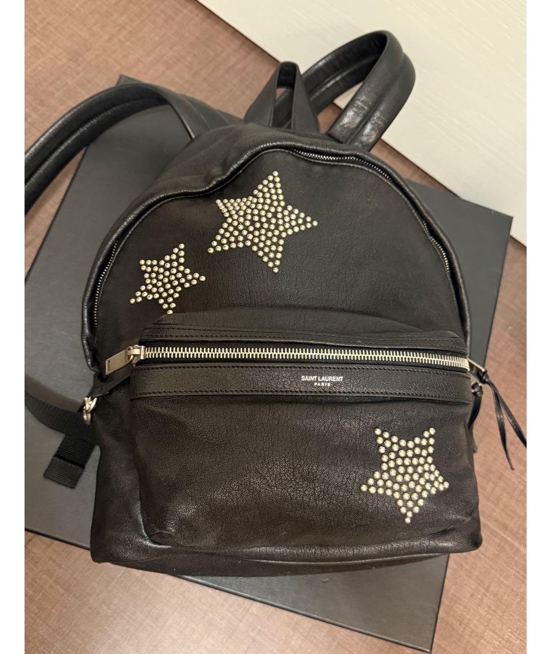SAINT LAURENT Черный кожаный рюкзак, фото 9