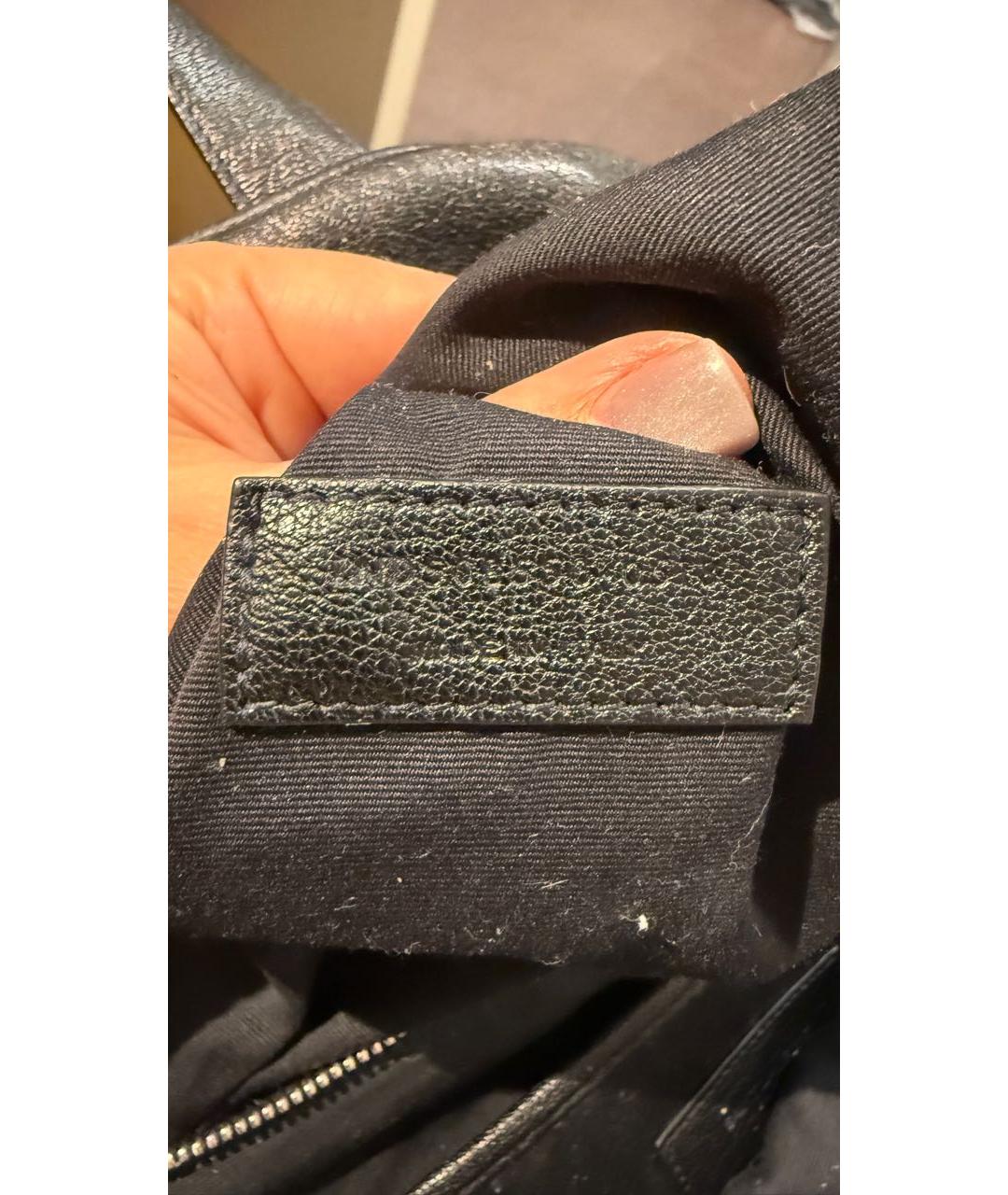 SAINT LAURENT Черный кожаный рюкзак, фото 4